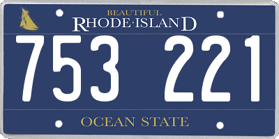 RI license plate 753221
