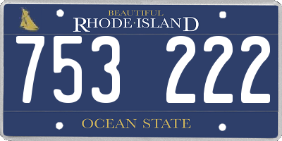 RI license plate 753222