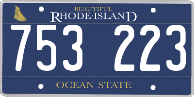RI license plate 753223