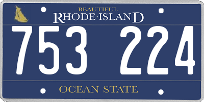 RI license plate 753224