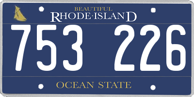 RI license plate 753226