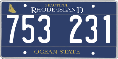 RI license plate 753231