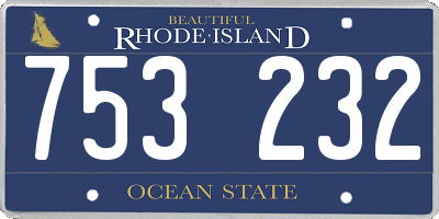 RI license plate 753232