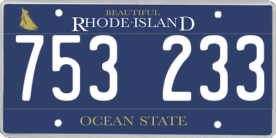 RI license plate 753233