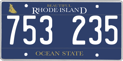 RI license plate 753235