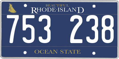 RI license plate 753238