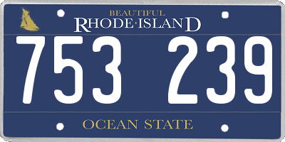 RI license plate 753239