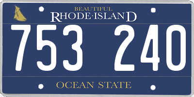 RI license plate 753240
