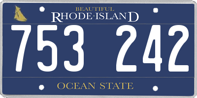RI license plate 753242