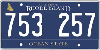 RI license plate 753257