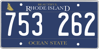 RI license plate 753262