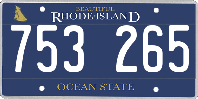 RI license plate 753265