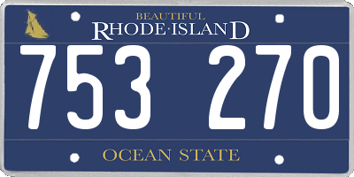 RI license plate 753270