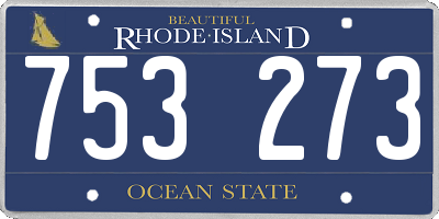 RI license plate 753273