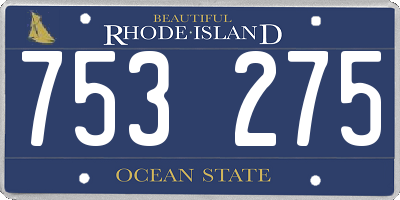 RI license plate 753275