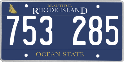 RI license plate 753285