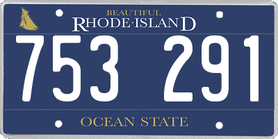 RI license plate 753291