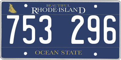 RI license plate 753296