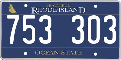 RI license plate 753303