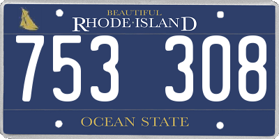 RI license plate 753308
