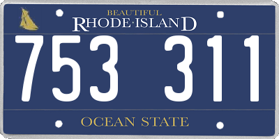 RI license plate 753311