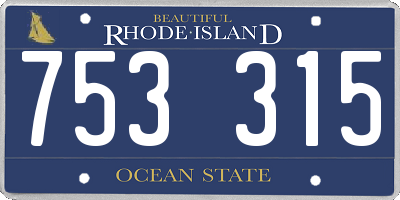 RI license plate 753315