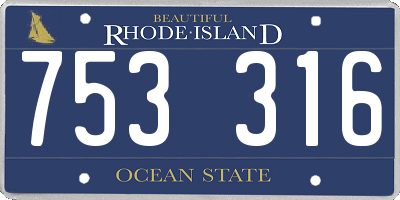 RI license plate 753316
