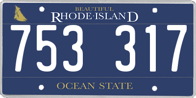 RI license plate 753317