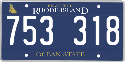 RI license plate 753318