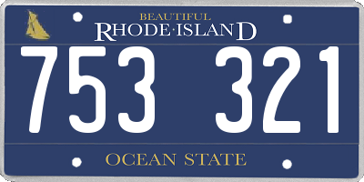 RI license plate 753321
