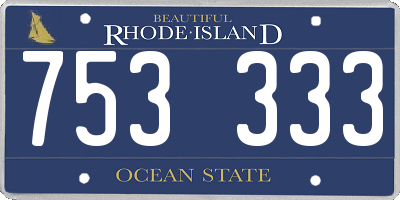 RI license plate 753333