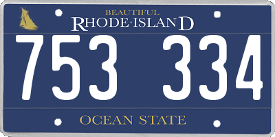 RI license plate 753334