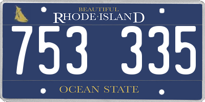 RI license plate 753335