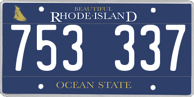 RI license plate 753337