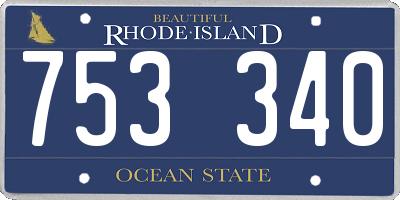 RI license plate 753340
