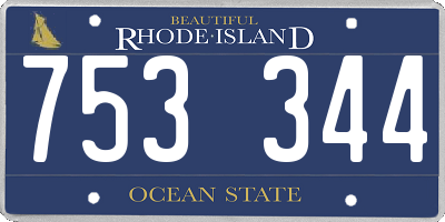 RI license plate 753344