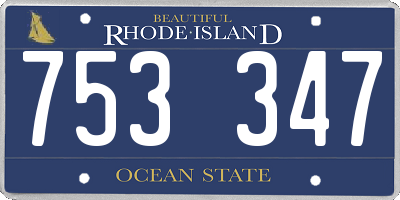 RI license plate 753347