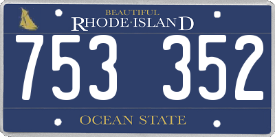 RI license plate 753352