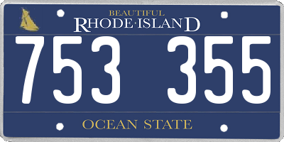 RI license plate 753355