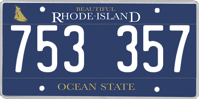 RI license plate 753357