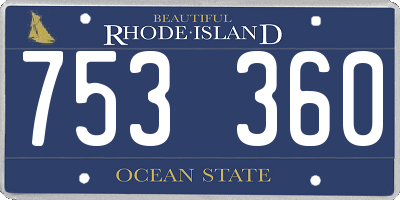 RI license plate 753360