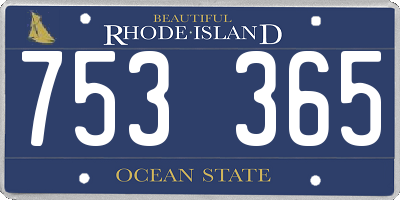 RI license plate 753365
