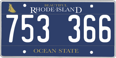 RI license plate 753366