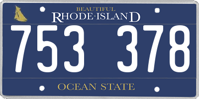 RI license plate 753378