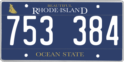 RI license plate 753384