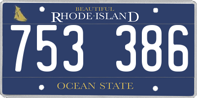 RI license plate 753386