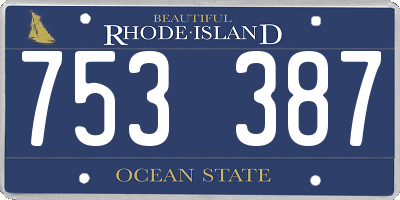 RI license plate 753387