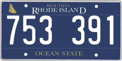 RI license plate 753391