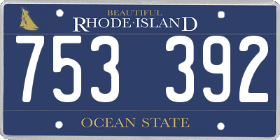 RI license plate 753392