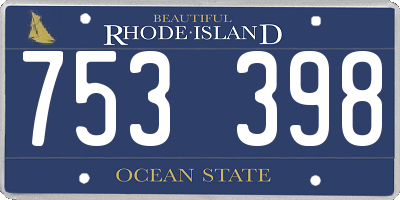 RI license plate 753398